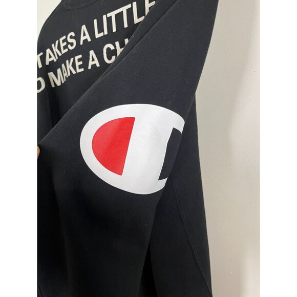 Retro Champion Sweatshirt Black L Graphic Classic Preppy Active Sporty Colorful - Picture 8 of 11